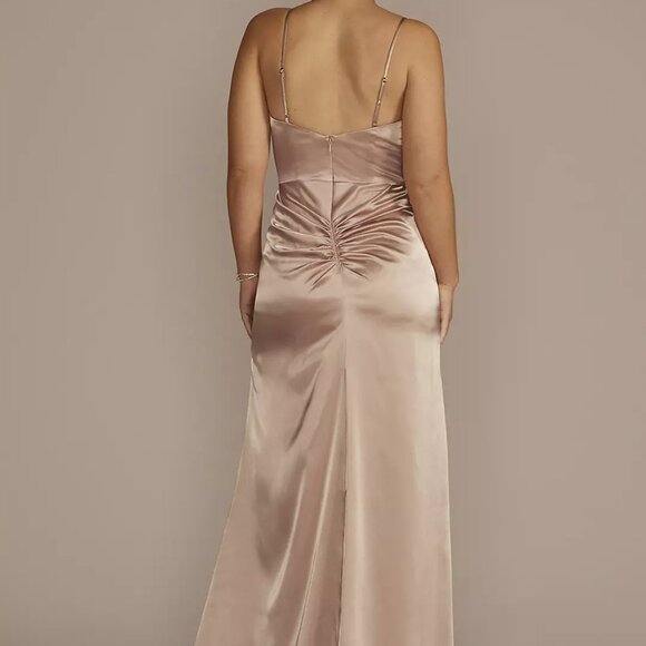 NWT Galina Signature  Spaghetti Strap Draped Charmeuse Dress - Picture 3 of 6